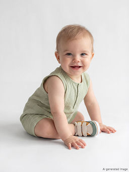 Bisiklet Yaka Erkek Bebek M?slin Tulum