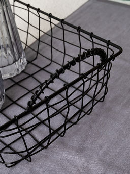 Корзина для хранения 25x20x10 черный сталь с порошковым покрытием