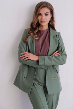 11722 Брюки со стрелками в приглушённом зелёном - Martichelli фото 6