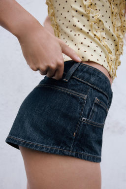 SHORTS MINI DENIM TRF TIRO MEDIO / ?ndigo oscuro