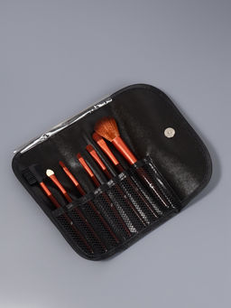 Набор кистей для макияжа SMOKY, 7 шт., чехол на кнопке, чёрный