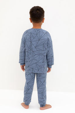 К 1581/серо-голубой,линии пижама дет