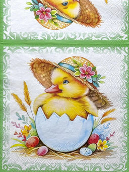 Салфетки бумажные Bouquet Home Collection Classic 33х33см, 3-х слойные, 20 штук в упаковке, 100% целлюлоза, Пасхальный сюрприз (Россия)  фото 4