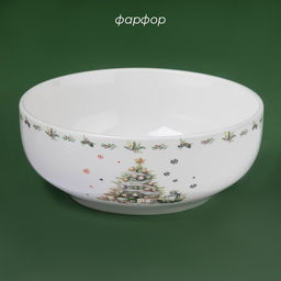 Салатник новогодний Доляна «Приближение чуда», 580 мл, 15.5×6 см, фарфор, цвет белый