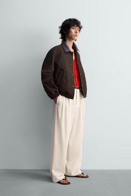 RELAXED FIT CONTRAST COLLAR JACKET LIMITED EDITION - Zara фото 13