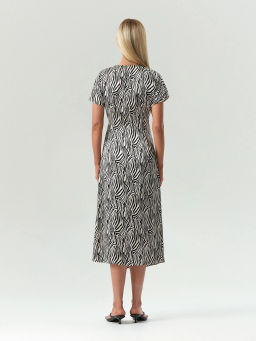 EMKA / Платье миди из 100% вискозы с принтом зебра  фото 6