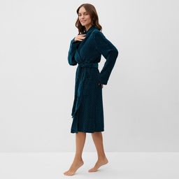 Халат домашний женский KAFTAN «Бархат», размер 44, зелёный