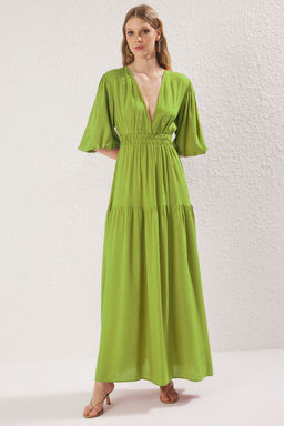 TRENDYOLMILLA Kiremit Duz Maxi Dokuma Elbise TWOSS25EL00776 фото 9