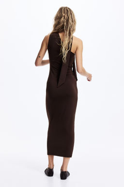 Vestido drapeado de un hombro - H&m фото 4