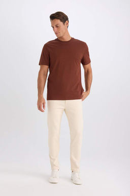 New Regular Fit Bisiklet Yaka Basic Duz K?sa Kollu Tisort - Defacto фото 4