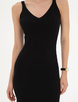 Siyah Ex. Slim Fit Triko Elbise - Pierre cardin фото 5