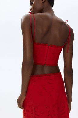 Top de algod?n con bordado ingl?s - H&m фото 5