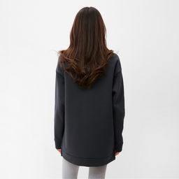 Свитшот женский удлинённый с начёсом MIST Cozy style, графит, размер 60
