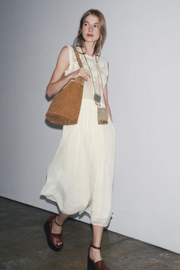 ZW COLLECTION EMBROIDERED COMBINED DRESS - Zara фото 8