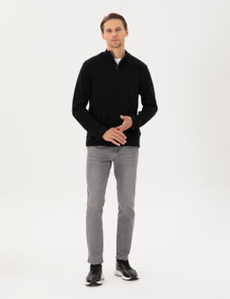 Siyah Regular Fit Sweatshirt - Pierre cardin фото 4
