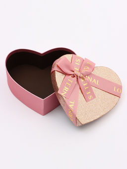 Набор подарочных коробок 3 в 1 сердца, розовый - золотой, 22×20×9; 18.5×17×7.5; 16×14×6 см