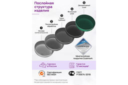 Сковорода блинная 26 см ГАРМОНИЯ ВКУСА "Изумруд" н/р, 47*27*6,5 см