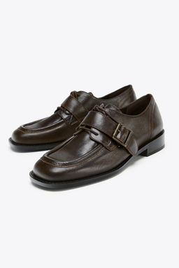 LEATHER BUCKLE LOAFERS - Zara фото 2