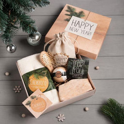 Набор новогодний подарочный «Этель» Happy new year, 5 предметов, полотенце, расчёска, повязка