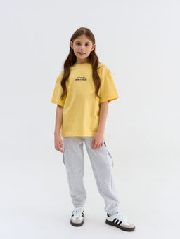 Джоггеры карго Серый меланж утепленные 7+ - Bungly фото 6