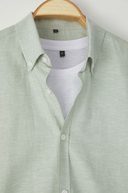 Trendyolmilla Man Yesil Regular Erkek Gomlek TMNSS25GO00000  фото 7