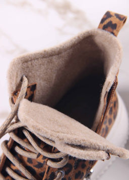 Ботинки 217.PODYUM151be. коричневый леопард замша/Шерсть