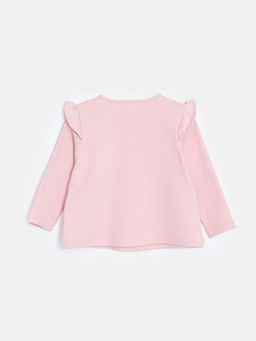 Bisiklet Yaka Uzun Kollu Bask?l? K?z Bebek Ti??rt - Waikiki фото 2