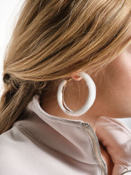 Cерьги-кольца PW0280 белый - Mini maxi фото 2