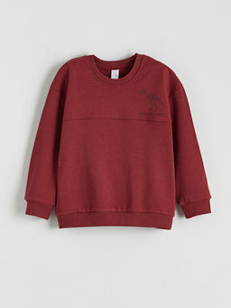 Bask?l? Erkek ?ocuk Sweatshirt