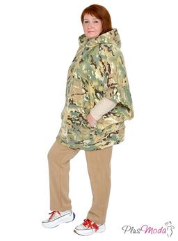 Толстовка-пончо Модель №957 размеры 44-84 - Plusmoda фото 5