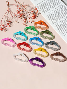 Цена за 12 шт. Крабик для волос «Альба», овал колор, 7 см, МИКС