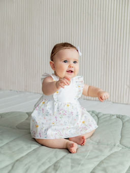 Платье-боди с крылышками Акварельные цветы 0+