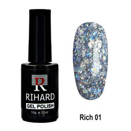Rihard Gel Polish Rich 01 Гель-лак с блестками, 10 мл