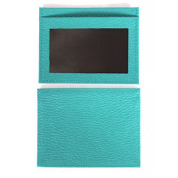 Обложка пропуск/карточка/проездной Croco-В-223 натуральная кожа бирюза флотер (110) 264597