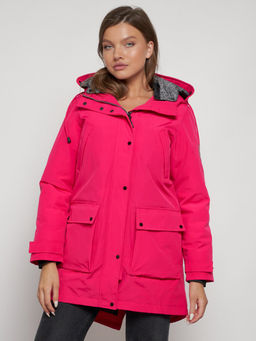 Парка женская зимняя MTFORCE c капюшоном розового цвета 2329R  фото 29