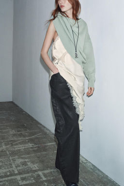 ZW COLLECTION CRACKLED LOW-RISE BARREL JEANS - Zara фото 4