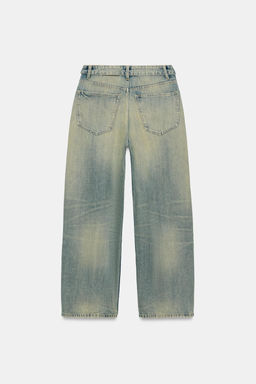 JEANS TRF CINTURA DOBLADA TIRO MEDIO ROTOS / Azul / Verde - Zara фото 5