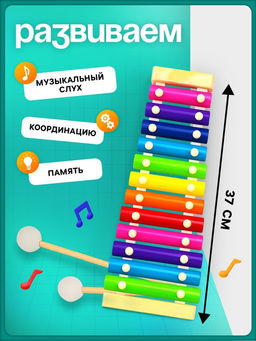 Игрушка музыкальная Металлофон, 12 тонов