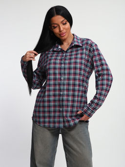 М380 Рубашка с длинным рукавом (бордо)