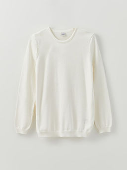 Bisiklet Yaka Basic Uzun Kollu K?z ?ocuk Triko Kazak