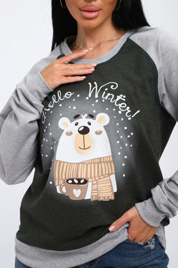 Лонгслив женский из футера Гамми хаки