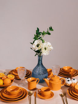 Блюдо сервировочное Magistro Potter, 33×22.8×2.5, фарфор, овальное, оранжевое