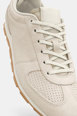 SPLIT SUEDE RUNNING TRAINERS - Zara фото 6