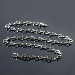 Цепочка с карабином L=45 см (набор 5 шт.) 7×5×1 мм, СМ-1935, цвет серебро