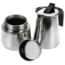 Кофеварка из нержавеющей стали, гейзерная, на 4 чашки, 250мл д8,5см h16см, бакелитовая ручка, подарочная коробка (Китай) - Домашняя мода фото 2