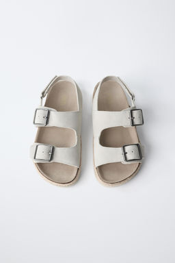 SANDALIA HEBILLAS PIEL / Blanco Crudo - Zara фото 4