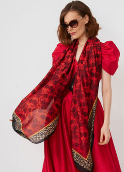 Большой, мягкий, тонкий и очень нежный двусторонний палантин с рисунком.