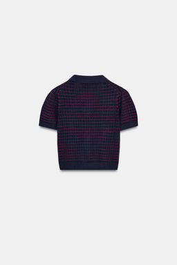 TOP PUNTO CUELLO BOBO / Azul - Zara фото 3