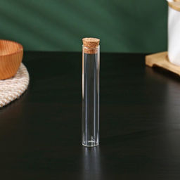 Колба стеклянная для заваривания с пробкой из бамбука «Алхимия», 2×12 см, набор, 12 шт.