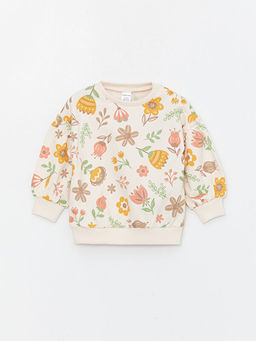 Bisiklet Yaka Uzun Kollu K?z Bebek Sweatshirt ve Tayt 2li Tak?m - Waikiki фото 2